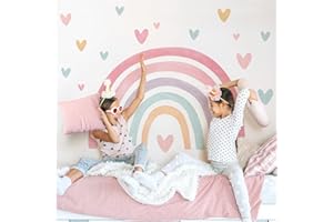 Little Deco Wandtattoo Regenbogen mit Herzen pink grün gelb DL5092 L