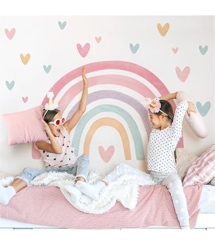 Little Deco Wandtattoo Regenbogen Mit Sternen – 120 X 80 Cm, Selbstklebend, Für Kinderzimmer