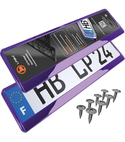 Support De Plaque Immatriculation 520x110mm - Pack Double Avec Vis Inox Pour Toutes Voitures