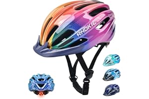 KOPOBOB Fahrradhelm Kinder Jungen 52-58CM, Kinder Fahrradhelm mit Licht Kinder Fahrradhelm Mädchen Kinderhelm Mehrere Fahrrad Helm Kind Belüftung Helm Kinder 5-13 Jahre Schutzhelm