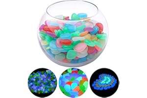 NAKUPENDA Leuchtsteine 200 Stück Bunt Leuchtsteine Kieselsteine Leuchtende Leuchtkiesel Floureszierende Pebble Steine für Aquarien Aquarium Gartenweg Topfpflanzen (Gemischte Farben)