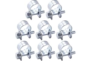 YYIGVMO 8 Pezzi 10-12 mm Mini Fascette Stringitubo, Fascette per Tubi di Iniezione di Carburante Zincate, Regolabile Fascette Stringitubo, per Tubo del Carburante, Tubo di Scarico