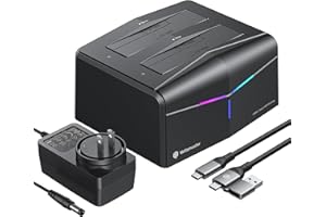 Yottamaster Docking Station Dock, USB 3.0 to SATA Dual Bay 10Gbps USB C Hard Drive for 2.5" & 3.5" SATA HDD/SSD Suitable for PC/Smart TV/Smart Router/PS4 - Non-Cloning Offline[KA200]