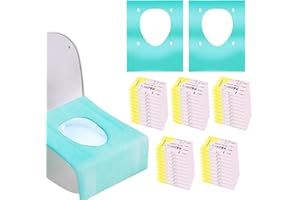 PMELCXD Einweg-Toilettensitzabdeckungen: 50er-Pack Grüne WC-Sitzbezüge mit Klebstoff – Reise-Toilettensitz für alle Altersgruppen - Universalgröße Toilettensitz