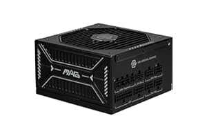 MSI MAG A1000GLS PCIE5 Alimentation PC, 1000W, ATX, 80 Plus Gold, ATX 3.1, Compatible PCIe 5.1, Connecteur natif 12V-2x6 Bicolore, Câbles gaufrés
