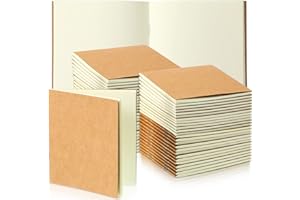 Faccito 50 Quaderni Kraft Piccoli con Copertina in Carta Kraft Mini Taccuino Tascabile Blocco Appunti Kraft Quadernini per Viaggio 10 x 10 cm (Marrone, Pagina Vuota)