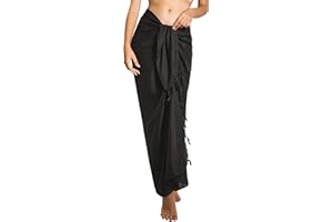 CHAINUPON Womens Beach Pareos Sarong Sheer Long Swimsuit Cover Ups Bikini Wrap Skirt