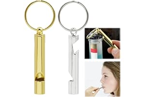 ANRBB 2 x Bottle Opener Key Chain, Whistle with Bottle Opener, Stainless Steel Keyring with Whistle, Multifunctional Portable Beer Opener Key Ring for Camping, Outdoor Activities