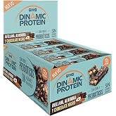 Dinamic Protein Bars- Dark Chocolate and Nuts- 12g Protein Per Bar- With Probiotics and Fiber- Box of 12 Units - Gluten Free