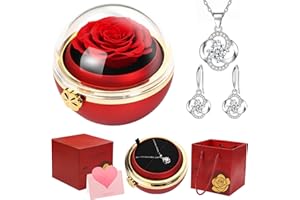 Elekin Prawdziwa róża prezent dla niej, zakonserwowana róża Infinity Rose prezent dla kobiet, przyjaciółki, siostry, żony, matki, na urodziny, ślub