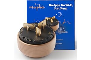 MORPHÉE Morphee Sleep Meditation Fall Asleep Fast Sound Machine for All Ages – 210 Meditation Sessions, Music & Nature Sleep Sounds – Relaxing Sleep Music, Portable Sound Machine Baby, Kids, & Adults-Friendly