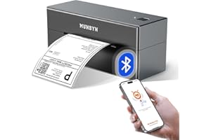 MUNBYN [Bluetooth Impresora Etiquetas Térmica para Envío de 203DPI Impresora Pegatinas Autoadhesivas 4x6 Compatible con UPS, Etsy, Ebay, Amazon, 150mm/s