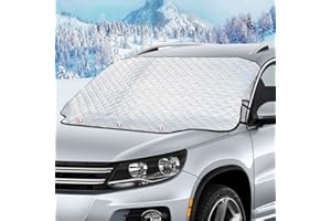 Selene Couverture de Pare-Brise de Voiture, Magnétiques Protection Pare Brise Hiver, Pare Soleil pour Pare Brise, Universelle pour Voiture Anti Givre, Neige, Glace, UV Poussière, 193×126cm