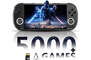 LIDOUYA Trimui Smart Pro Retro Handheld, 4.96 Inch IPS Screen Open Source Linux, Retro Gameboy unterstützung WiFi Multiplayer online schlachten, eingebaute 128G-Karte, Schwarz