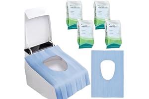 UHETLET 40 Stück Toilettenauflage einweg wc Papiersitze Toiletten Auflage Toilettensitzbezüge Papier Toilette Auflage Toilettenschutz wc Auflage für Unterwegs Reisen öffentliche Toiletten