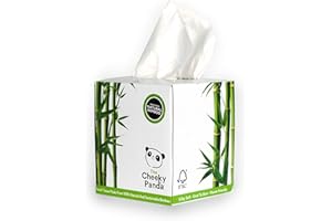 The Cheeky Panda Mouchoirs Papier Boîte | Boîte à Mouchoirs en Bambou | 56 Mouchoirs