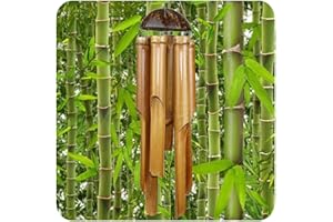 ‎SIMANDRA Windspiel Klangspiel Bambus Deko Mobile Klangröhren Klang-Spiel Entspannung Garten Türglocke Feng Shui 60 cm
