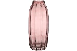 JAKY-GLOBAL JAKY Global Large Pink Vase Glass Flower Vase H-32cm Tall Glass Vases for Flowers Elegant Home Living Room Decor,Table Centerpiece for Farmhouse and Office(Pink 32cm)
