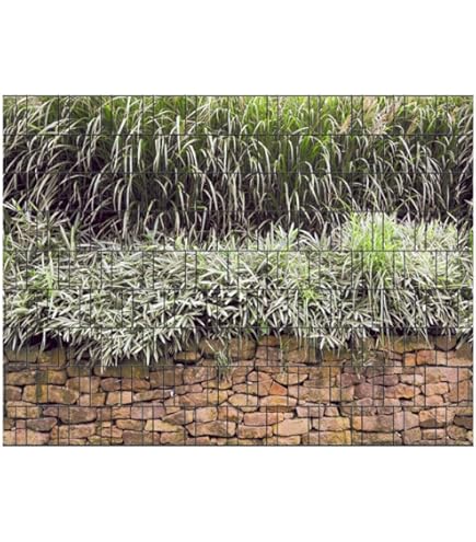 Zaundruck zichtwerende stroken polyester - duurzame inkijkbescherming voor dubbelstaafmattenhek - motief windscherm 26 m x 19 cm - zichtwerende rol - Algarve