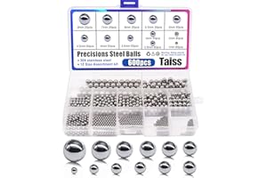 Taiss 600Stk 12Größe 1-8mm Stahlkugeln,Kugellager Kugeln,Edelstahlkugeln,Edelstahl Metallkugeln für Mountainbike Rad Präzisionsstahlkugeln 1mm 2mm 2.5mm 3mm 3.5mm 4mm 4.5mm 5mm 5.5mm 6mm 7mm 8mm