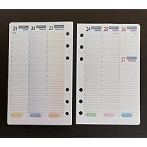 Ricambio Agenda Organizer A Righe 9,5x17 Cm - 50 Fogli 6 Fori, Per Pianificazione - Foto 5