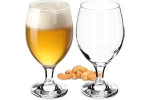 KADAX Set di bicchieri da birra in vetro, tulipani da birra, bicchieri di grano per birra scura e chiara, bicchieri da birra artigianali (400 ml, 2 pezzi trasparenti)