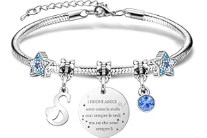 COEROW Braccialetti Delle Donne Con Lettere Iniziali-Regalo Personalizzato Per Buoni Amici,Amicizia Stella Bracciale e Ragazze Braccialetti-Nome Braccialetti Dare Sorella Collega Figlia Gioielli