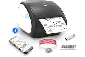 vretti Bluetooth Shipping Label Printer, Thermal Label Printer 4x6 for Address Postage Small Business, for ios& Andriod, Compatible with Amazon, Ebay, Etsy, Shopify, USPS