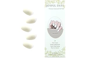 JOYFULDAYS JOYFUL DAYS Tiras de Uñas de Gel Semi-Curado, Autoadhesivas Pegatina de Esmalte de Uñas de Gel, Nail Wrap Incluye Lima y Palo (Ivory)