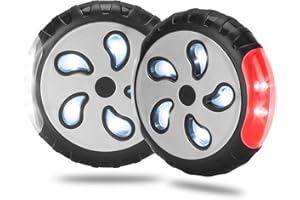 Suranew Luci per passeggino, confezione da 2 luci LED per passeggino, luce rossa bianca, accessori per passeggino, flash impermeabile per passeggino, deambulatori per esterni di notte