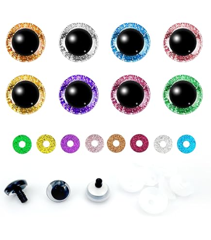 60 Stück Flash-Sicherheitsaugen – 10 Mm, 6 Farben, Für Puppen & Bastelprojekte, Mit 3D-Glitzereffekt