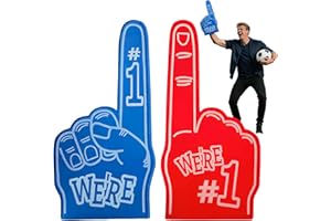 Ninnyi 2 Pcs Foam Finger, 18In Big Foam Hand for Stadium Cheerleading Mood Prop Sports Events, Sports Party, Games