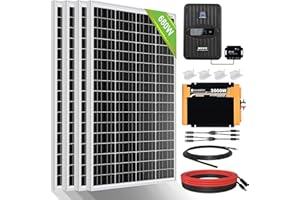 ECO-WORTHY 680W 12V Pannello Solare Kit Completo per Sistemi Solare Off-grid:4 Pannelli Solari 170W+Regolatore di Carica Mppt 40A+Inverter Onda Pura 2000W