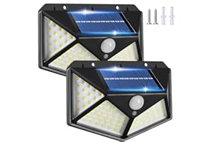 YGVQN Lampe Solaire Exterieur Détecteur Mouvement, 3 Modes 270° Eclairage Lumiere Sécurité sans Fil IP65 Etanche Spot Mural Applique pour Jardin, 【2 Pack】100 LED Lumiere Solaire Extérieur Garage