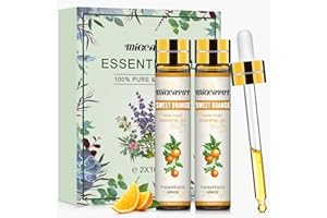 MIGCAPUT Olejek Eteryczny ze Słodkiej Pomarańczy 2 x 10ML, 100% Czyste Naturalne Olejki do Aromaterapii o Klasy Terapeutycznej, Zestaw Olejków Eterycznych do Dyfuzora Nawilżacza, SPA, Masażu, Mydła