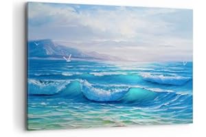 ARTTOR Cuadros Decoracion Salon mar ola gaviota Lienzos decorativos 120x80cm Cuadro Sobre Lienzo Moderno Dormitorio Cocina Cuadros Pared Imágenes Wall Art Prints Decor Canvas Grande XXL AA120x80-4033