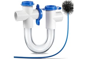 GULFMEW 3/4 Inch Standard Condensate Trap with Cleaning Brush, PVC U Trap for HVAC Systems, Air Conditioner, Effectively Drains Condensate (1 Pack)