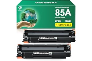 GREENSKY CE285A Cartucho de Tóner Compatible para Toner HP 85A CE285A para HP Laserjet Pro P1102W P1102 P1005 M1132 M1132MFP P1109 P1100 M1210 M1212 M1212nf M1217nfw M1136 M1130 M1134 (2 Negro)