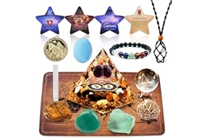 Yunoun Horoscope Orgone Pyramid, Healing Crystals, Zodiac Stones with Birthstones, Astrology, Reiki, Energy,Meditation(Capricornus)