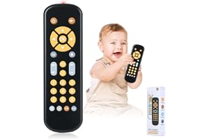 Bambebe Baby TV fjärrkontroll med ljus och ljud, musikaliska spel för barn 6–18 månader med engelska/franska/spanska, sensori
