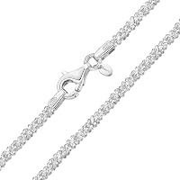 Collier Argent 925 Maille Gourmette - Longueur 40-70 Cm, Largeur 1.5 Mm (Amberta)