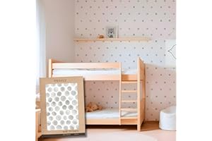 TRESXICS Pegatinas Pared Decorativas Infantiles Topos Acuarela, 200 Piezas, Vinilo Adhesivo Pared Original y Duradero, Efecto de Papel Pintado Infantil, Fácil Aplicación y Removible (Gris)