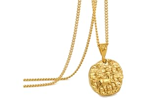 Speroto Zodiac Necklace - Stainless Steel 12 Constellation Necklace for Men/Women Matching Necklaces - Horoscope Astrology Embossed Pendant Necklace - Gifts for Women Men