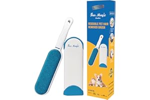 Fur Magic Pet Hair Remover Lint Brush With Self-Cleaning Base, Reusable Fluff Remover for Clothes, Double-Sided Fur Cleaner for Dog and Cat