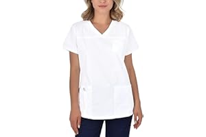 B-well Andrea Berufskleidung Damen Kasack Pflege Kasack Schlupfkasack Kurzarm V-Ausschnitt für Krankenschwester, Zahnarzt, Ärzte, Dienstmädchen, Studenten, Tiermediziner