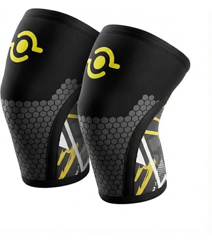 Jupiter Ginocchiere Con Compressione 7mm In Neoprene Per Squat, Powerlifting E Cross Training - 1 Paio, Uomo E Donna, Antiscivolo E Traspiranti