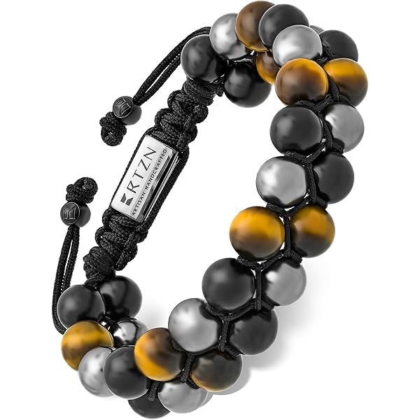 RTZN Bracelet en jade pour homme - Bracelet artisanal de qualité RTZN Bracelet en jade pour homme - Bracelet artisanal de qualité