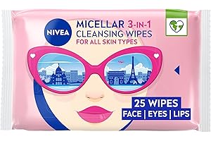 NIVEA Limited Edition Micellar Cleansing Wipes (25pcs), Biodegradable with Micellar Technology, Facial Wipes Effectively Removes Waterproof Make-Up and Mascara (Packaging maybe in different color)
