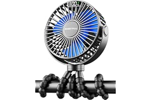 SWEETFULL Kinderwagen-Ventilator, Kinderwagen-Ventilator, 6000 mAh, batteriebetrieben, tragbar, persönlicher Baby-Autositz, kleiner USB-Schreibtisch, Fahrrad, Reisen