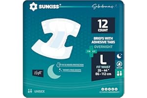 SUNKISS TrustPlus Pañales para Adultos Durante la Noche con Máxima Absorción, Bragas Absorbentes Unisex para Incontinencia, Mujeres y Hombres, Control de Olores, Talla L, 12 Unidades